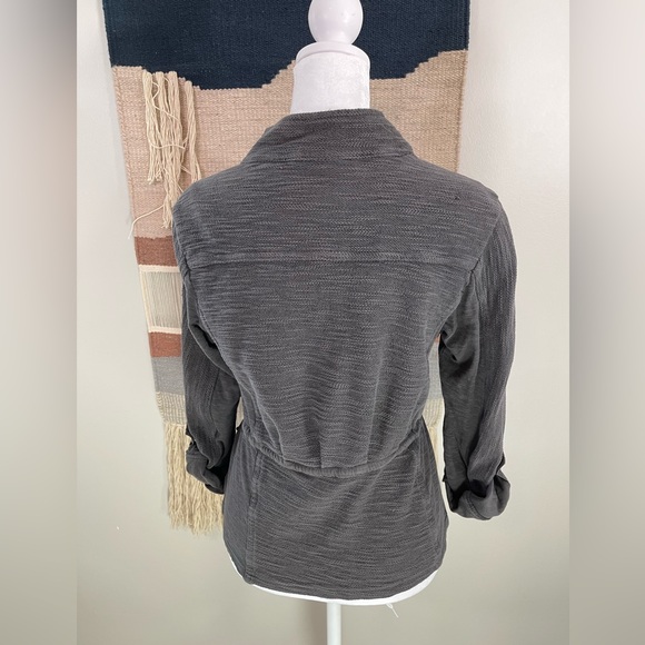 Anthropologie Saturday Sunday Gray Roll Sleeve Knit Zip Jacket M - Picture 3 of 7